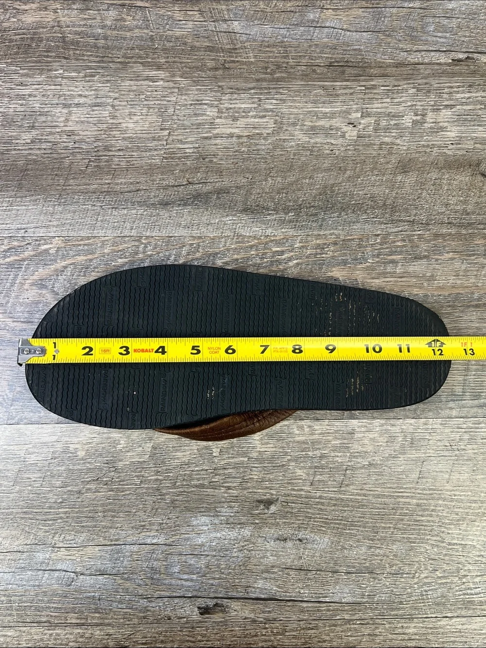 Rainbow “The Original” Brown Leather Flip Flop Sandals Men’s 10.5-11 Estimated